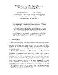 Confluence Modulo Equivalence in Constraint Handling Rules